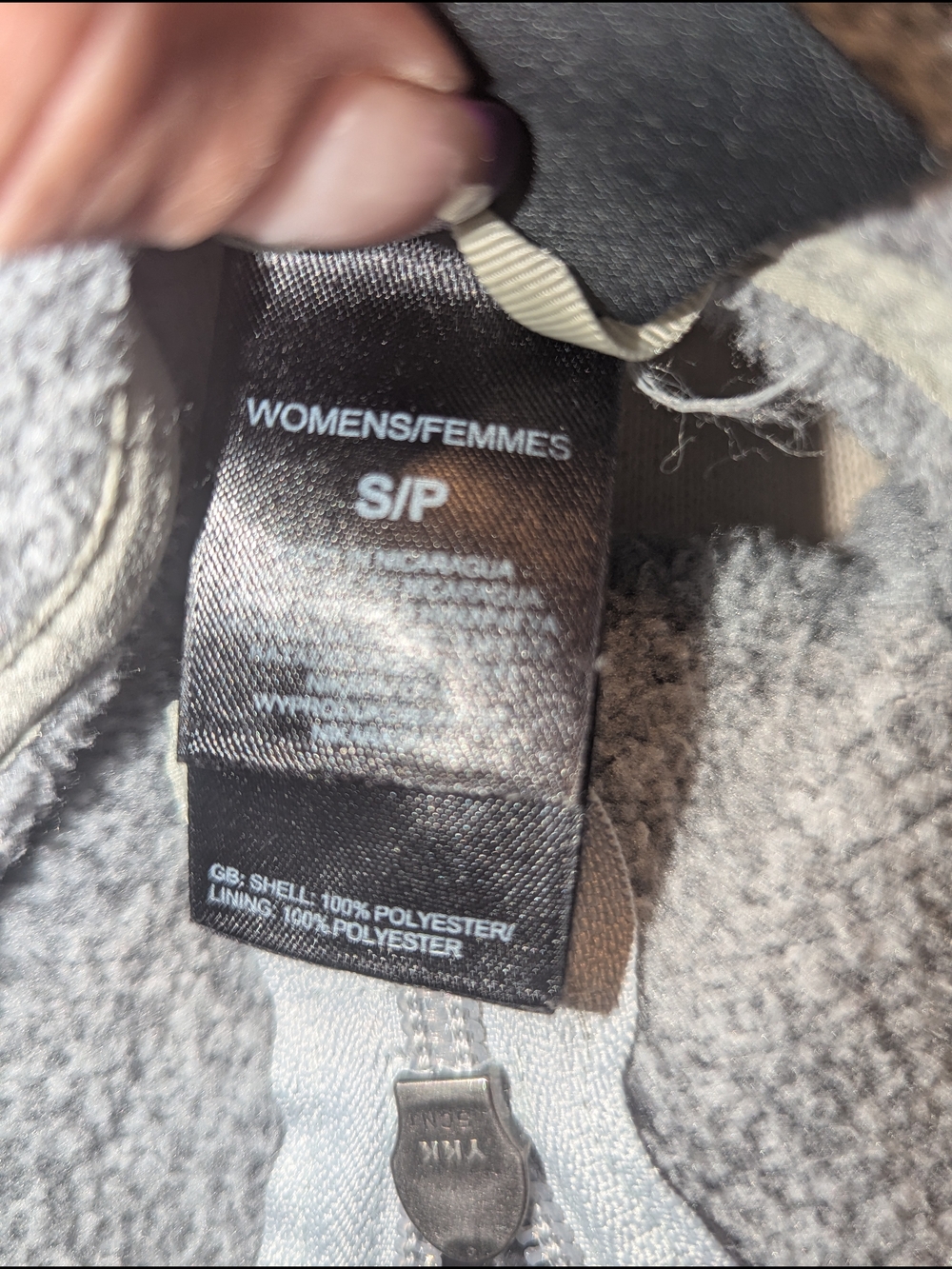The North Face Women's Light Heather Gray Hooded Half-Zip Teddy Fleece - Picture 2 of 3